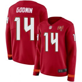 Wholesale Cheap Nike Buccaneers #14 Chris Godwin Red Team Color Women\'s Stitched NFL Limited Therma Long Sleeve Jersey