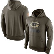 Wholesale Cheap Men's Green Bay Packers Nike Olive Salute To Service KO Performance Hoodie