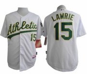 Wholesale Cheap Athletics #15 Brett Lawrie White Cool Base Stitched MLB Jersey