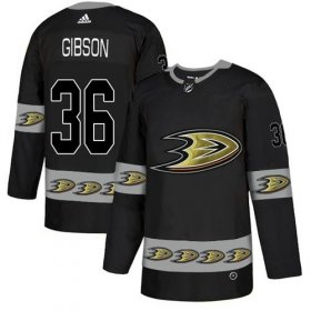 Wholesale Cheap Adidas Ducks #36 John Gibson Black Authentic Team Logo Fashion Stitched NHL Jersey
