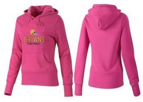 Wholesale Cheap Women\'s Cleveland Browns Authentic Logo Pullover Hoodie Pink