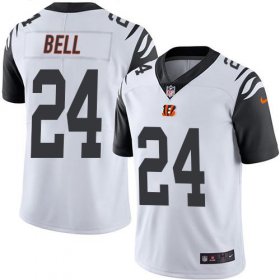 Wholesale Cheap Nike Bengals #24 Vonn Bell White Men\'s Stitched NFL Limited Rush Jersey