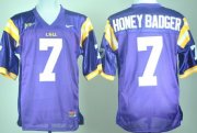 Wholesale Cheap LSU Tigers #7 Honey Badger Purple Jersey