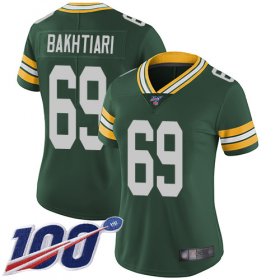 Wholesale Cheap Nike Packers #69 David Bakhtiari Green Team Color Women\'s Stitched NFL 100th Season Vapor Limited Jersey