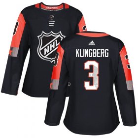 Wholesale Cheap Adidas Stars #3 John Klingberg Black 2018 All-Star Central Division Authentic Women\'s Stitched NHL Jersey