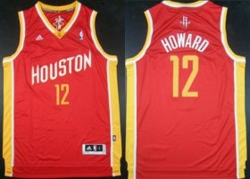 Wholesale Cheap Houston Rockets #12 Dwight Howard Revolution 30 Swingman Red With Gold Jersey