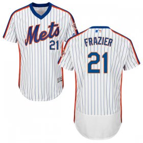 Wholesale Cheap Mets #21 Todd Frazier White(Blue Strip) Flexbase Authentic Collection Alternate Stitched MLB Jersey