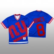 Wholesale Cheap NFL New York Giants #8 Daniel Jones Blue Men's Mitchell & Nell Big Face Fashion Limited NFL Jersey