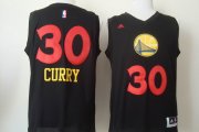 Wholesale Cheap Golden State Warriors #30 Stephen Curry 2015 Black With Red Fashion Jersey
