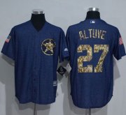 Wholesale Cheap Astros #27 Jose Altuve Denim Blue Salute to Service Stitched MLB Jersey