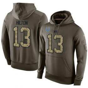 Wholesale Cheap NFL Men\'s Nike Indianapolis Colts #13 T.Y. Hilton Stitched Green Olive Salute To Service KO Performance Hoodie