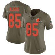 Wholesale Cheap Nike Browns #85 David Njoku Olive Women's Stitched NFL Limited 2017 Salute to Service Jersey