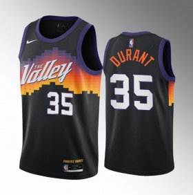 Cheap Men\'s Phoenix Suns #35 Kevin Durant Balck City Edition Stitched Basketball Jersey