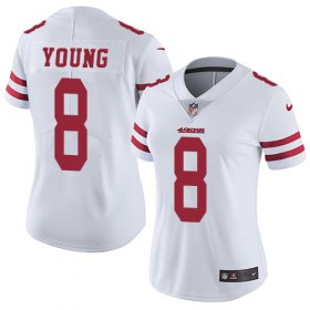 Wholesale Cheap Nike 49ers #8 Steve Young White Women\'s Stitched NFL Vapor Untouchable Limited Jersey