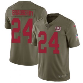 Wholesale Cheap Nike Giants #24 James Bradberry Olive Youth Stitched NFL Limited 2017 Salute To Service Jersey