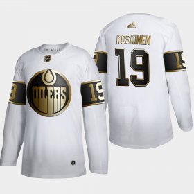 Wholesale Cheap Edmonton Oilers #19 Mikko Koskinen Men\'s Adidas White Golden Edition Limited Stitched NHL Jersey