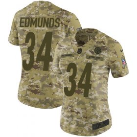 Wholesale Cheap Nike Steelers #34 Terrell Edmunds Camo Women\'s Stitched NFL Limited 2018 Salute to Service Jersey