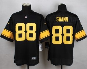 Wholesale Cheap Nike Steelers #88 Lynn Swann Black(Gold No.) Men\'s Stitched NFL Elite Jersey