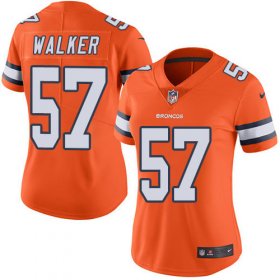 Wholesale Cheap Nike Broncos #57 Demarcus Walker Orange Women\'s Stitched NFL Limited Rush Jersey