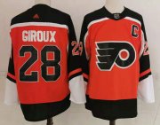 Wholesale Cheap Men's Philadelphia Flyers #28 Claude Giroux Orange Adidas 2020-21 Stitched NHL Jersey