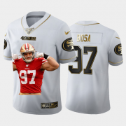 Cheap San Francisco 49ers #97 Nick Bosa Nike Team Hero Vapor Limited NFL 100 Jersey White Golden