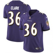 Wholesale Cheap Nike Ravens #36 Chuck Clark Purple Team Color Men's Stitched NFL Vapor Untouchable Limited Jersey