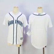 Wholesale Cheap Mariners Blank White Cool Base Stitched Youth MLB Jersey
