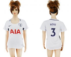 Wholesale Cheap Women\'s Tottenham Hotspur #3 Rose Home Soccer Club Jersey