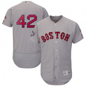 Wholesale Cheap Boston Red Sox #42 Majestic 2019 Jackie Robinson Day Flex Base Jersey Gray