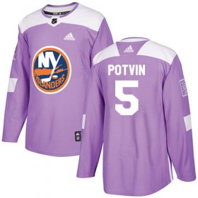 Wholesale Cheap Adidas Islanders #5 Denis Potvin Purple Authentic Fights Cancer Stitched NHL Jersey