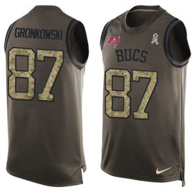 Wholesale Cheap Nike Buccaneers #87 Rob Gronkowski Green Men\'s Stitched NFL Limited Salute To Service Tank Top Jersey