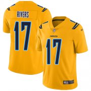 Wholesale Cheap Nike Chargers #17 Philip Rivers Gold Men's Stitched NFL Limited Inverted Legend Jersey