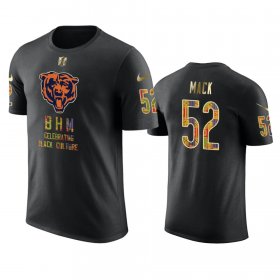 Wholesale Cheap Bears #52 Khalil Mack Black Men\'s Black History Month T-Shirt