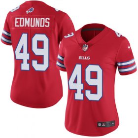 Wholesale Cheap Nike Bills #49 Tremaine Edmunds Red Women\'s Stitched NFL Limited Rush Jersey