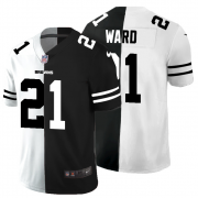 Cheap Cleveland Browns #21 Denzel Ward Men's Black V White Peace Split Nike Vapor Untouchable Limited NFL Jersey