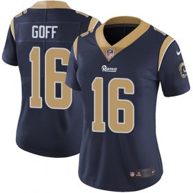 Wholesale Cheap Nike Rams #16 Jared Goff Navy Blue Team Color Women\'s Stitched NFL Vapor Untouchable Limited Jersey