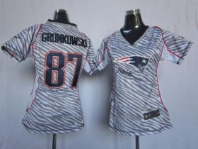 Wholesale Cheap Nike Patriots #87 Rob Gronkowski Zebra Women\'s Stitched NFL Elite Jersey