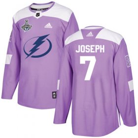 Cheap Adidas Lightning #7 Mathieu Joseph Purple Authentic Fights Cancer Youth 2020 Stanley Cup Champions Stitched NHL Jersey