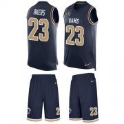 Wholesale Cheap Nike Rams #23 Cam Akers Navy Blue Team Color Men's Stitched NFL Limited Tank Top Suit Jersey