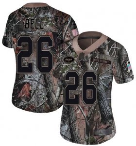 Wholesale Cheap Nike Jets #26 Le\'Veon Bell Camo Women\'s Stitched NFL Limited Rush Realtree Jersey