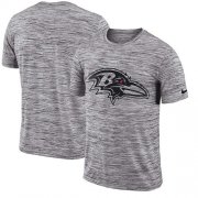 Wholesale Cheap Men's Baltimore Ravens Nike Heathered Black Sideline Legend Velocity Travel Performance T-Shirt