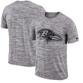 Wholesale Cheap Men\'s Baltimore Ravens Nike Heathered Black Sideline Legend Velocity Travel Performance T-Shirt