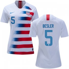 Wholesale Cheap Women\'s USA #5 Besler Home Soccer Country Jersey