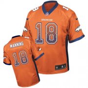 Wholesale Cheap Nike Broncos #18 Peyton Manning Orange Team Color Youth Stitched NFL Elite Drift Fashion Jersey