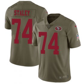 Wholesale Cheap Nike 49ers #74 Joe Staley Olive Men\'s Stitched NFL Limited 2017 Salute to Service Jersey