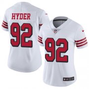 Wholesale Cheap Nike 49ers #92 Kerry Hyder White Women's Stitched NFL Limited Rush Jersey