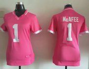 Wholesale Cheap Nike Colts #1 Pat McAfee Pink Women's Stitched NFL Elite Bubble Gum Jersey
