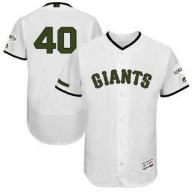Wholesale Cheap Giants #40 Madison Bumgarner White Flexbase Authentic Collection Memorial Day Stitched MLB Jersey