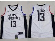 Wholesale Cheap Men's Los Angeles Clippers 13 Paul George White City Edition Nike Swingman Jersey