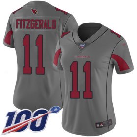Wholesale Cheap Nike Cardinals #11 Larry Fitzgerald Silver Women\'s Stitched NFL Limited Inverted Legend 100th Season Jersey